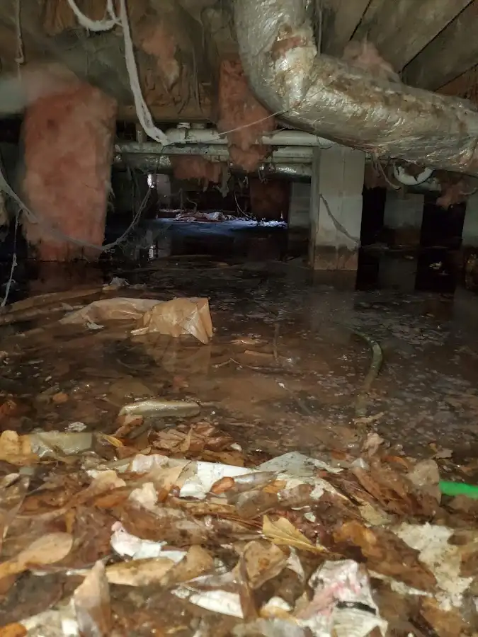 Crawl space flood assessment for Commercial Water Damage Restoration in Buckeye
